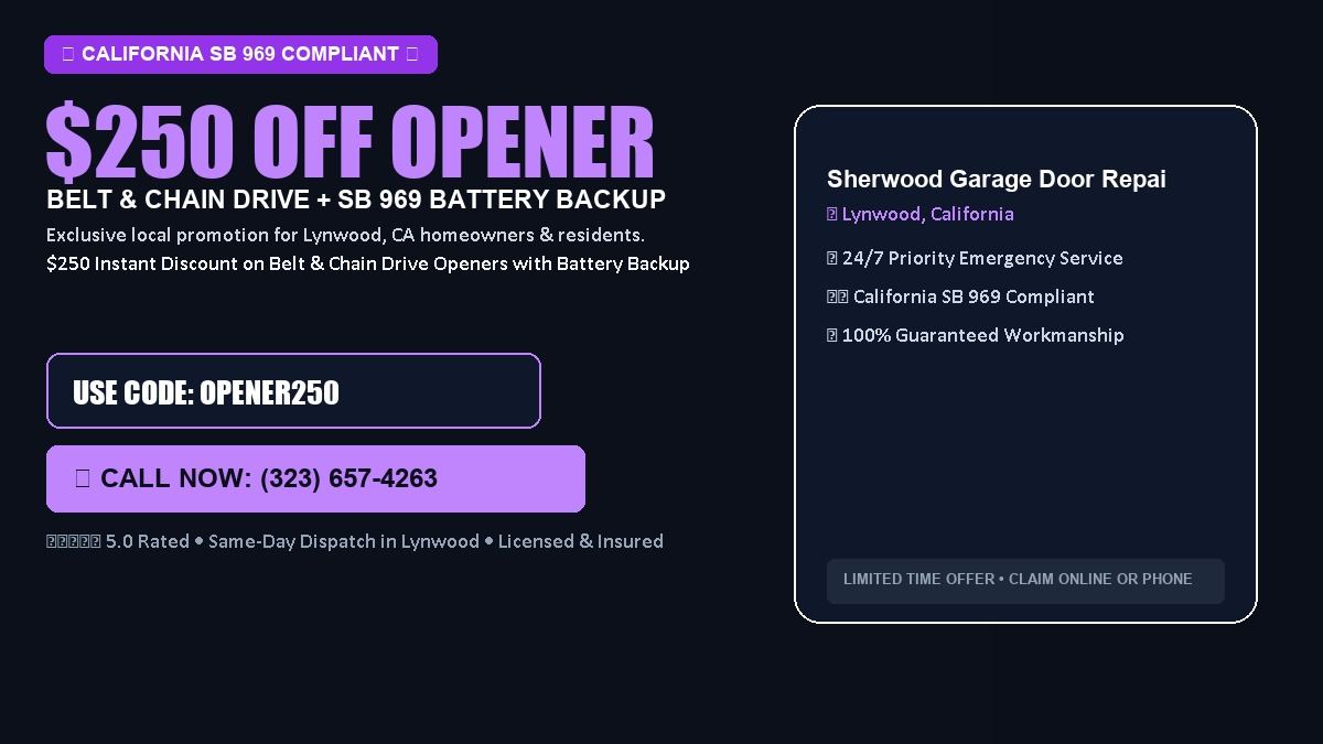 Sherwood Garage Door Repair $250 OFF Premium LiftMaster Opener Installation